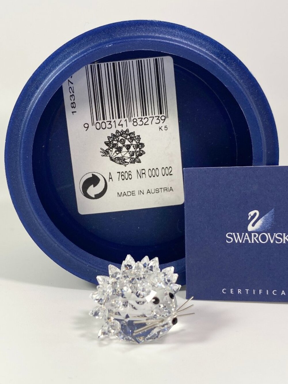 Authentic SWAROVSKI Austrian Crystal HEDGEHOG in Original Box & CoA